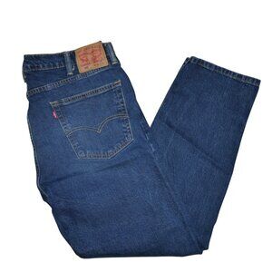 Levis 505 Regular Fit Jeans Men's Size 38x30 Straight Leg Blue Dark Wash Denim